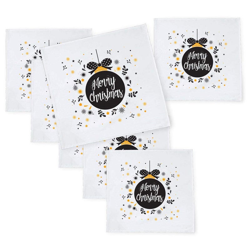 Khakee مناديل طاولة حرير تفطة بموضوع عيد الميلاد 6 قطع 10x 10 لتزيين عيد الميلاد زينة عيد الميلاد هدية عيد الميلاد npxmas193P - Image 1