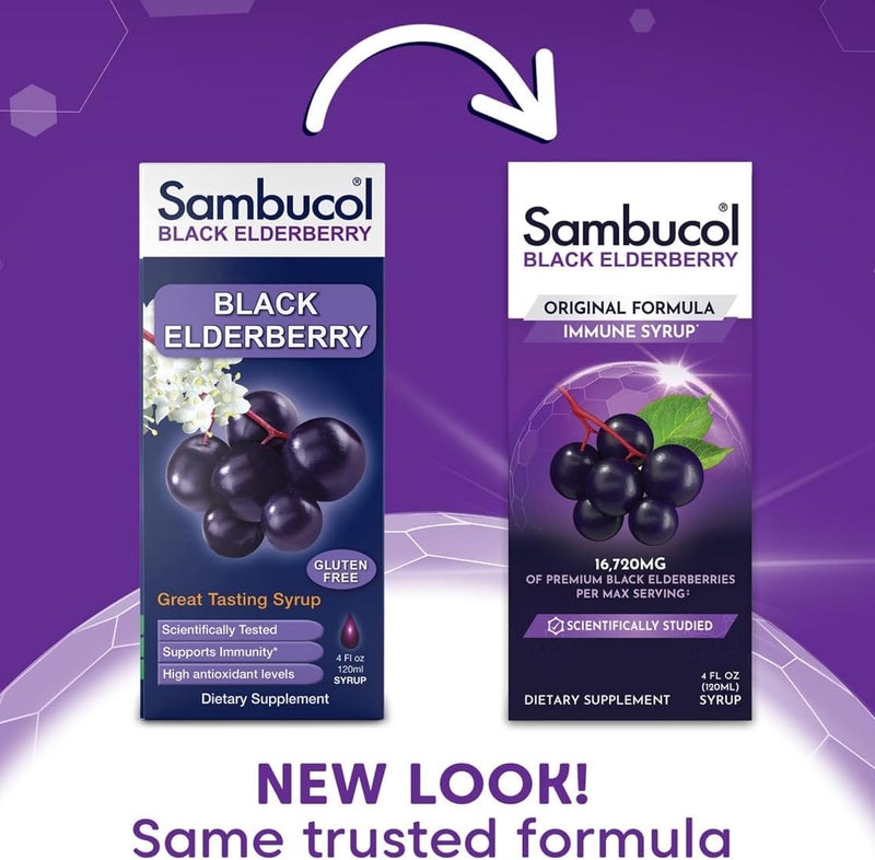 Sambucol Black Elderberry Syrup Sambucus Elderberry Syrup for Adults Immune Support Elderberry Liquid Elderberry Extract Gluten Free 78 Fl Oz - Image 2