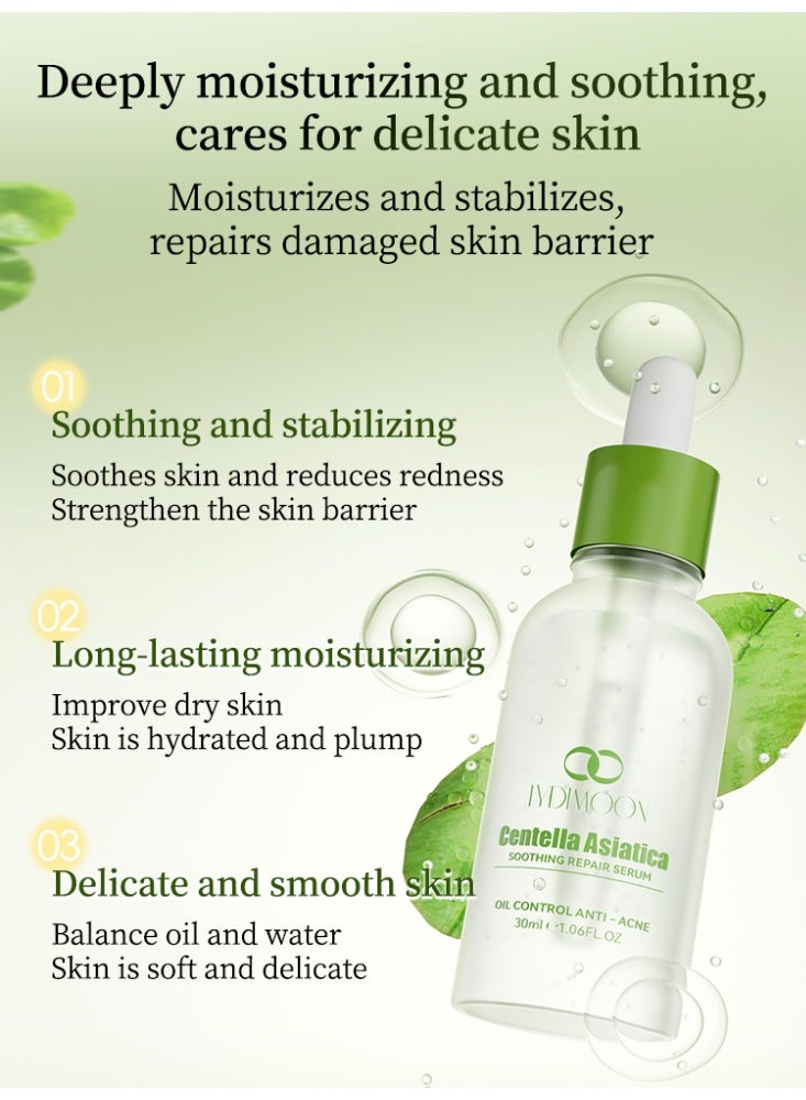 LYDIMOON Centella Asiatica Soothing Repair Serum Redness Calming Barrier Repair Dryness Relief For Sensitive Skin 30ml - Image 4