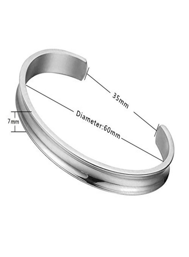 Zuo Bao Stainless Steel Bracelet Grooved Cuff Bangle for Women (3pcs/Set) - Image 2