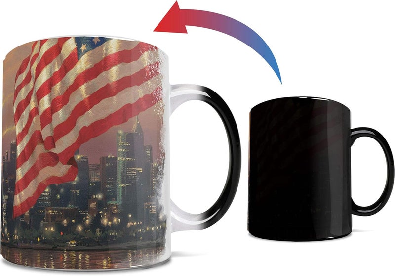 Morphing Mugs أكواب مورفينغ توماس كينكيد ضوء الحرية نيويورك الولايات المتحدة الأمريكية 11 أونصة كوب سيراميك حساس للحرارة يتغير لونه عند إضافة سائل ساخن - Image 1