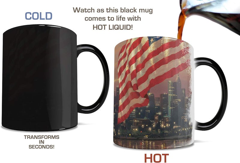 Morphing Mugs أكواب مورفينغ توماس كينكيد ضوء الحرية نيويورك الولايات المتحدة الأمريكية 11 أونصة كوب سيراميك حساس للحرارة يتغير لونه عند إضافة سائل ساخن - Image 3