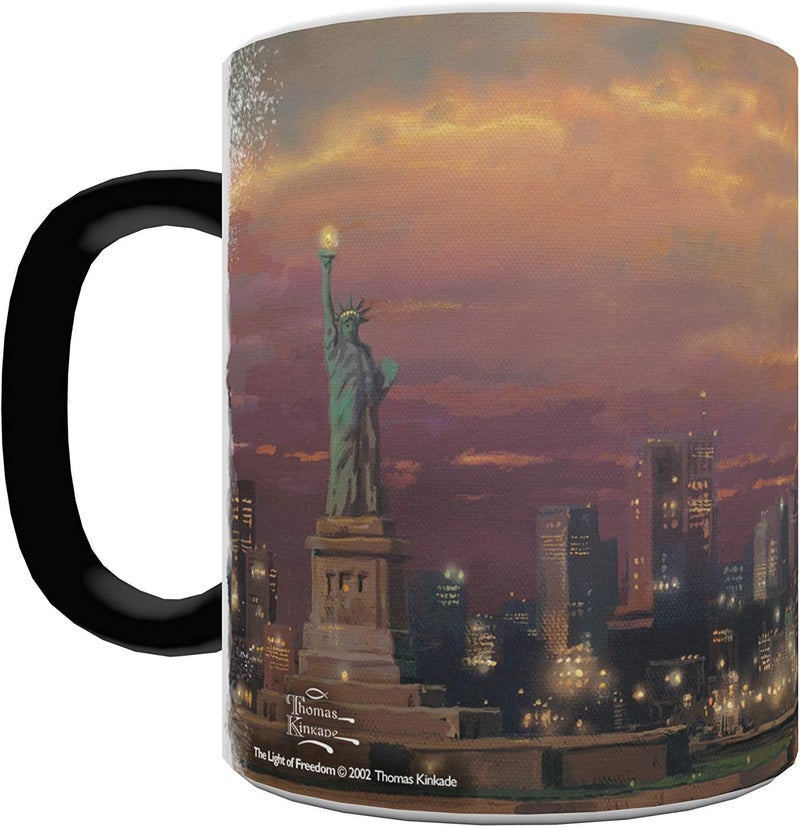 Morphing Mugs أكواب مورفينغ توماس كينكيد ضوء الحرية نيويورك الولايات المتحدة الأمريكية 11 أونصة كوب سيراميك حساس للحرارة يتغير لونه عند إضافة سائل ساخن - Image 4