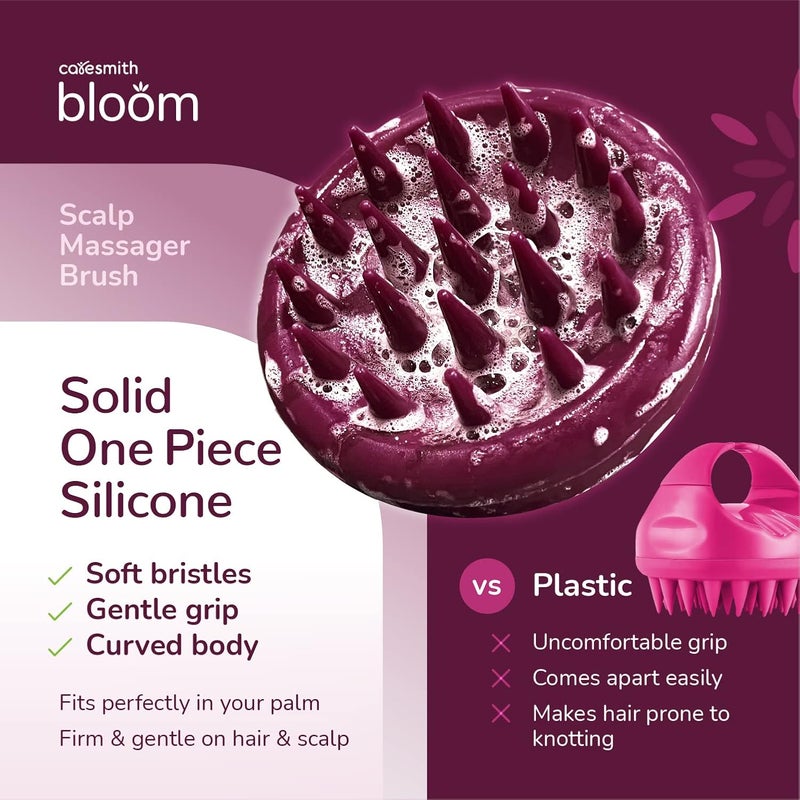 CARESMITH Bloom Scalp Massager | All Silicone Body with Super Soft Bristles | Hair Massager for Hair Growth | Head Massager Comb | Shampoo Brush - Image 4