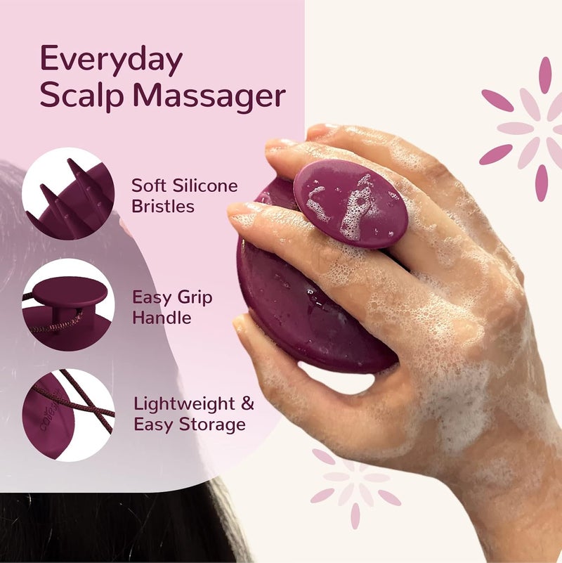 CARESMITH Bloom Scalp Massager | All Silicone Body with Super Soft Bristles | Hair Massager for Hair Growth | Head Massager Comb | Shampoo Brush - Image 2
