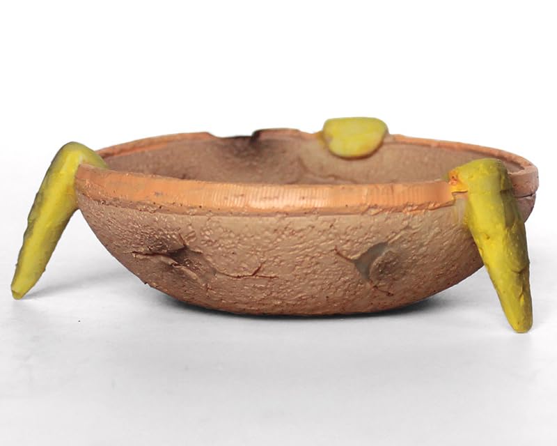 Food/Water Dish for Reptiles, Amphibians and Other Little Critters Water/Food Bowl, Made from Premium Resin (Orange-Brown Bowl) - Image 5