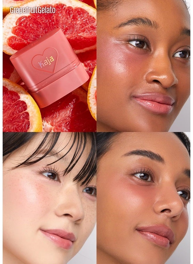 KAJA Dewy Bar - Creamy Multi-Stick Blusher & Lip Balm, Korean Cream Blush Stick for Cheeks and Lips, 45% Moisturizing Oil, Apple Extract, Vitamin-Hyaluronic Acid Infused, 06 Grapefruit Gelato, 10g - Image 2