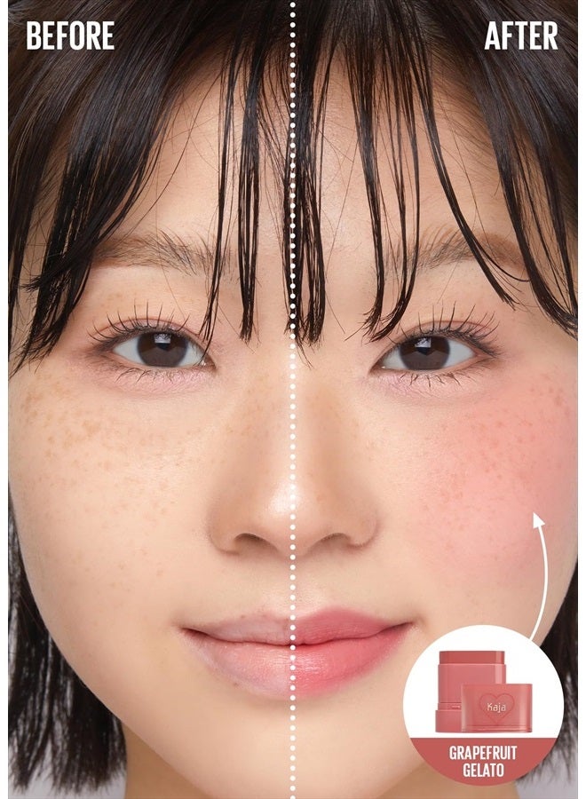 KAJA Dewy Bar - Creamy Multi-Stick Blusher & Lip Balm, Korean Cream Blush Stick for Cheeks and Lips, 45% Moisturizing Oil, Apple Extract, Vitamin-Hyaluronic Acid Infused, 06 Grapefruit Gelato, 10g - Image 3