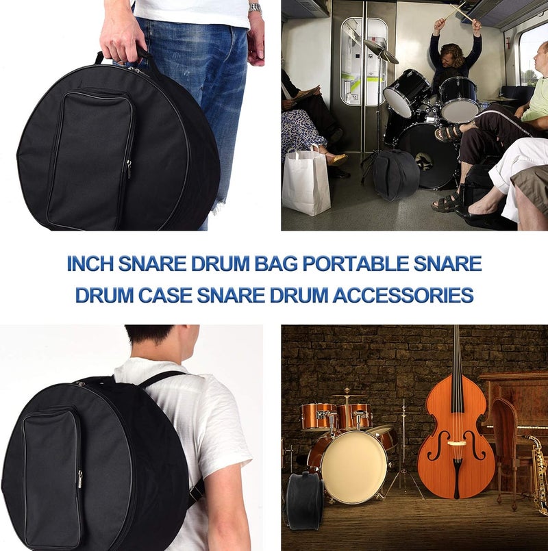 comfrt Padded Portable Snare Drum Case, 13-14 Inch Snare Drum Carrying Backpack with Shoulder Strap and Carry Handles, Drum Bag Case for, Storage And Transport (Black) - Image 5
