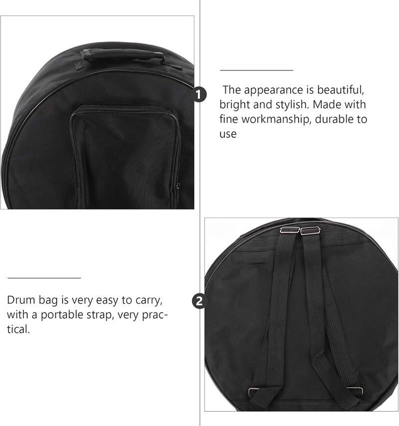 comfrt Padded Portable Snare Drum Case, 13-14 Inch Snare Drum Carrying Backpack with Shoulder Strap and Carry Handles, Drum Bag Case for, Storage And Transport (Black) - Image 3