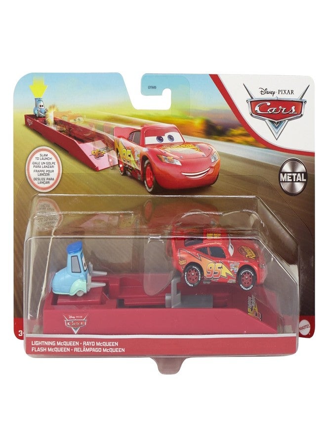 Disney Pixar Pixar Cars Slam to Launch Launcher Lightning McQueen, Metal Series 2-Pack (1:55 Scale) - Image 2