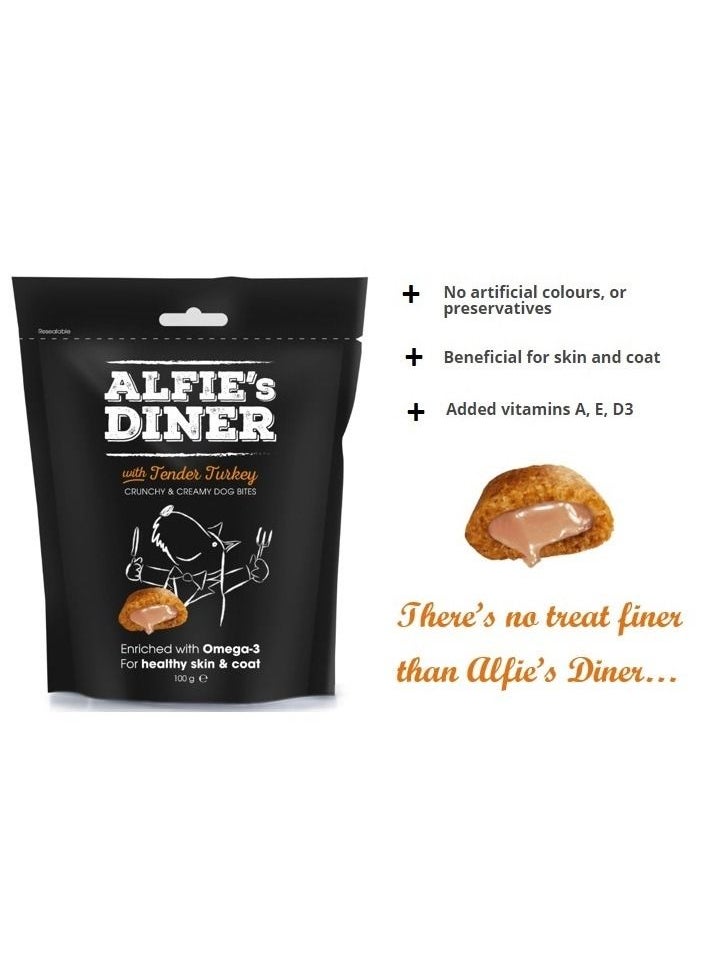 Mark & Chappell 4 Piece Alfie's Diner with Tender Turkey Dog And Puppy Treats 100G  - Image 2