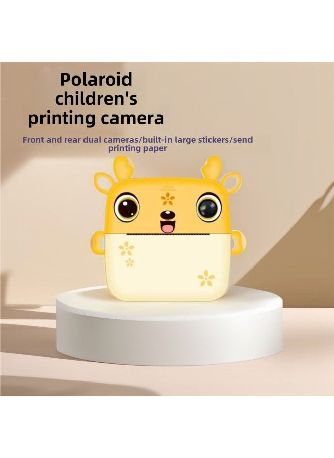 Generic Deer Phalid Digital Camera Mini Student Photo Clear Print Camera Smart Kids Camera-Color:Pink + 32g Memory Card + Card Reader  - Image 1