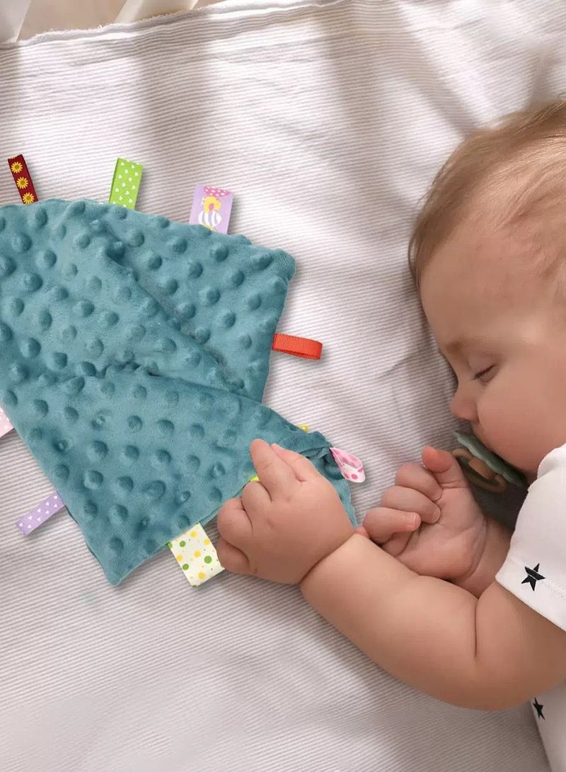 insular Comforting Plush Towel, Baby Soothing Plush Blanket with Colorful Tags - Image 2