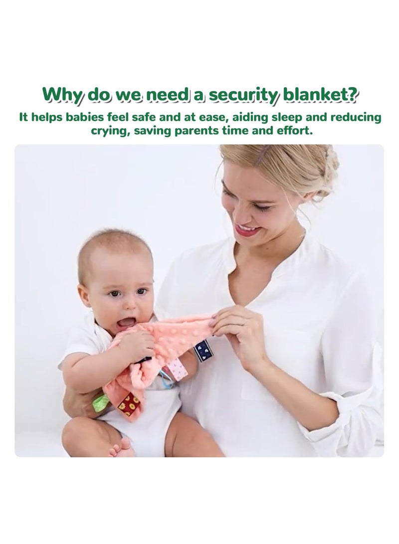 insular Comforting Plush Towel, Baby Soothing Plush Blanket with Colorful Tags - Image 3