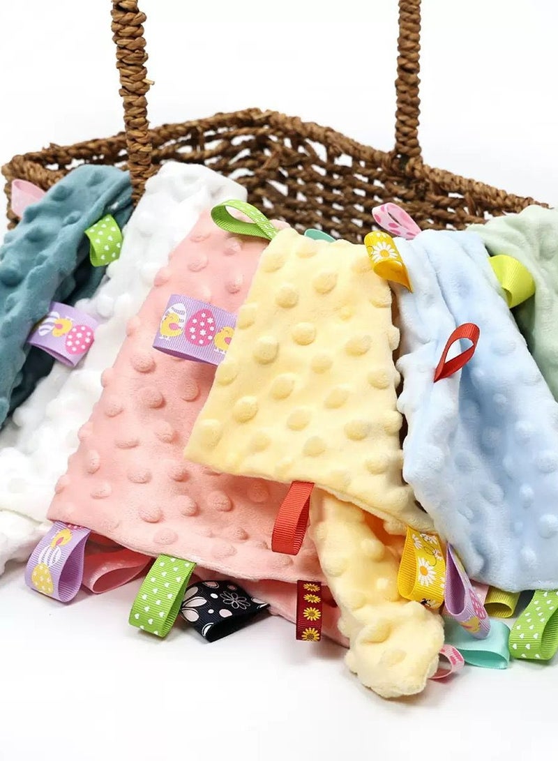 insular Comforting Plush Towel, Baby Soothing Plush Blanket with Colorful Tags - Image 5