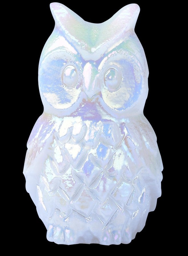 Ytbeoxk 1.9 Inch White Jade Owl Statue Owl Figurine Home Decor, Healing Crystal Cute Decor Figurines,Sculpture Hand-Carved Gemstones,Bedroom Office Spiritual Gift, Owl Gifts for Women Men - Image 1