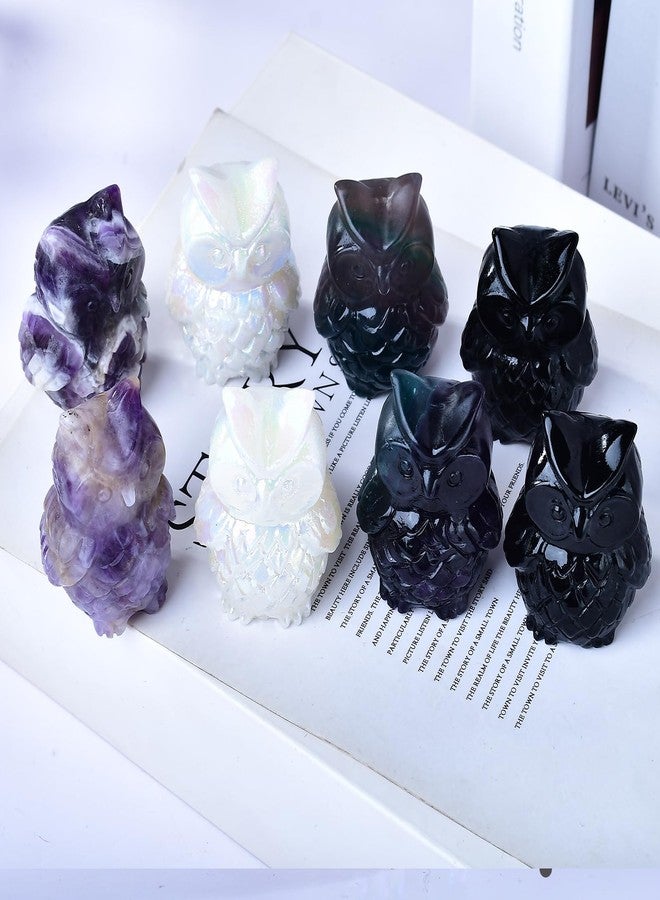 Ytbeoxk 1.9 Inch White Jade Owl Statue Owl Figurine Home Decor, Healing Crystal Cute Decor Figurines,Sculpture Hand-Carved Gemstones,Bedroom Office Spiritual Gift, Owl Gifts for Women Men - Image 4