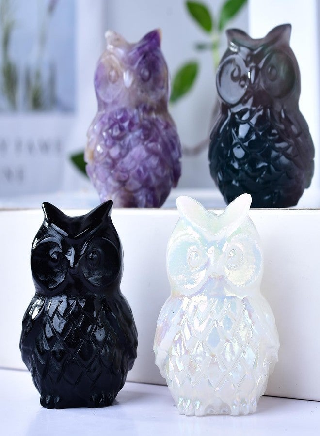 Ytbeoxk 1.9 Inch White Jade Owl Statue Owl Figurine Home Decor, Healing Crystal Cute Decor Figurines,Sculpture Hand-Carved Gemstones,Bedroom Office Spiritual Gift, Owl Gifts for Women Men - Image 5