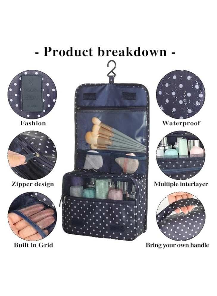 Travel Toiletry Bag Organizer Handy Cosmetic Bag Large Capacity Makeup Bag Portable Foldable Makeup Bag with Hook Organizer Cosmetic Bag for Men and Women - Image 2