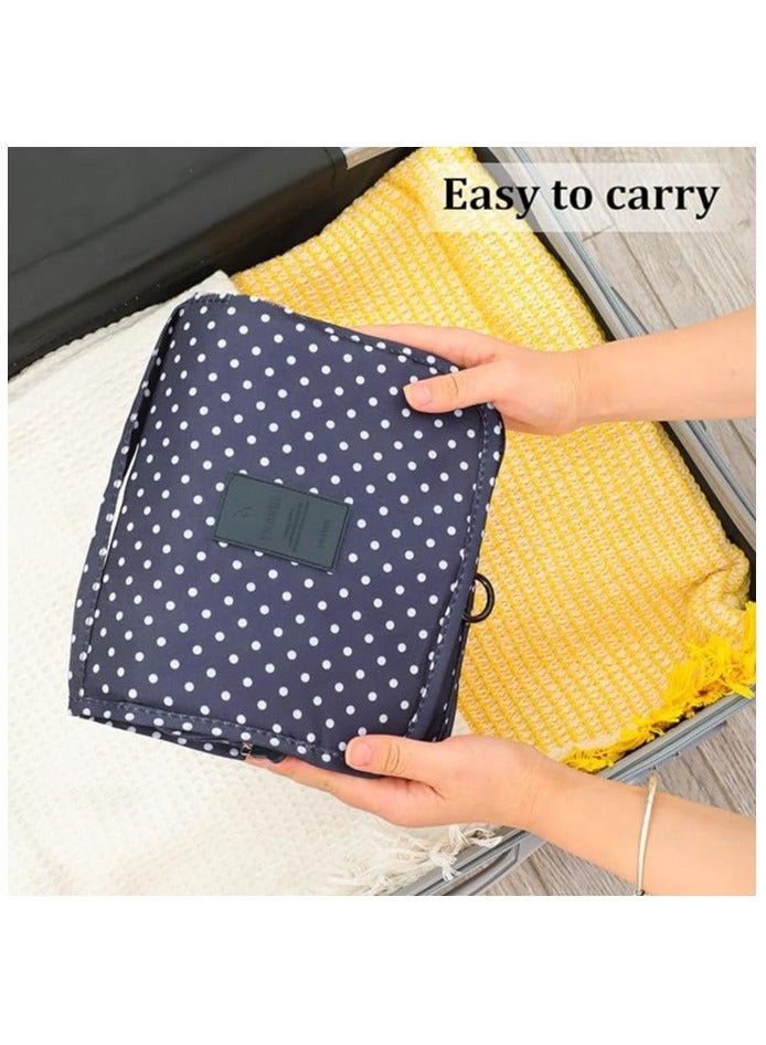 Travel Toiletry Bag Organizer Handy Cosmetic Bag Large Capacity Makeup Bag Portable Foldable Makeup Bag with Hook Organizer Cosmetic Bag for Men and Women - Image 3