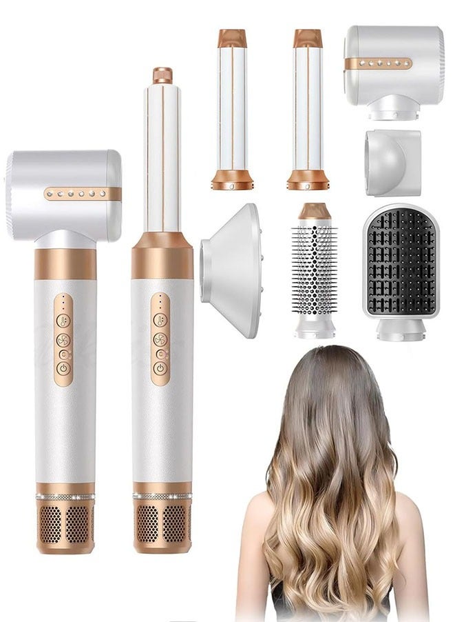 Muyixin Hair Dryer Brush, 7 in 1 Multi Hair Styler,110,000 RPM High-Speed Negative Ionic Hair Dryer Fast Drying, Professional Blow Dryer Brush for Curling Volumizing Straightening Waves Styling, Salon Tools - Image 1