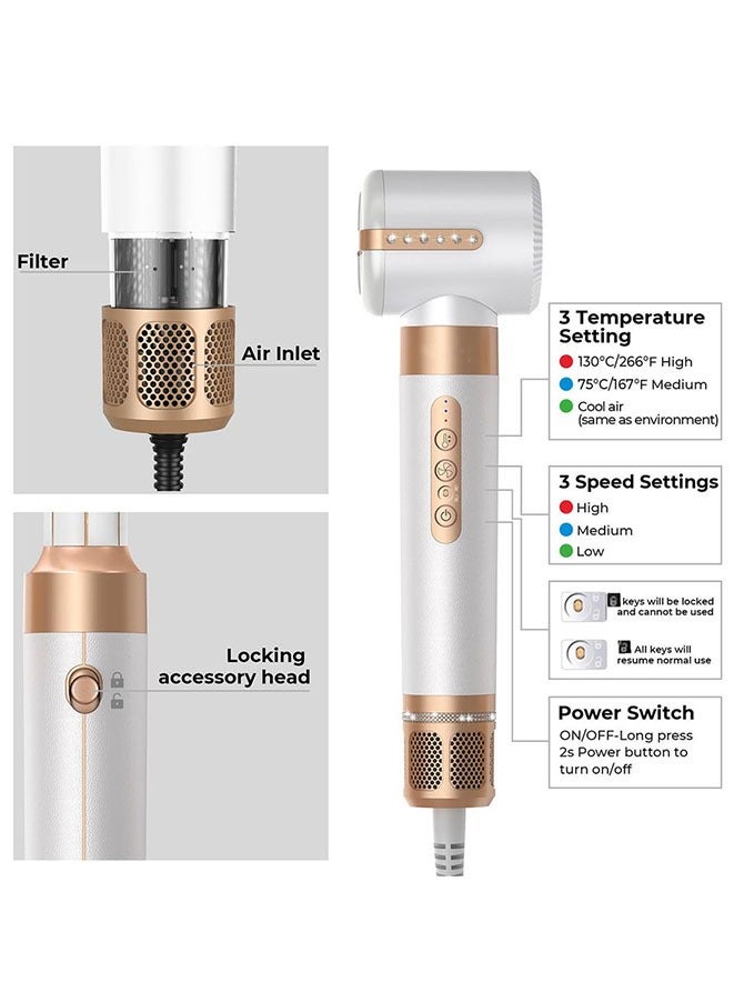 Muyixin Hair Dryer Brush, 7 in 1 Multi Hair Styler,110,000 RPM High-Speed Negative Ionic Hair Dryer Fast Drying, Professional Blow Dryer Brush for Curling Volumizing Straightening Waves Styling, Salon Tools - Image 5