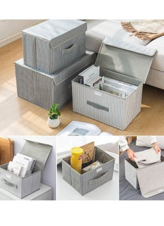 Storage Box Beige/Grey Storage Bins Cube Box with lids 45x35x27cm - pzsku/Z9BA1B078A02B3C59180FZ/45/_/1725864405/ae9b0371-ff66-4fef-9d96-5d5a8a3acf55