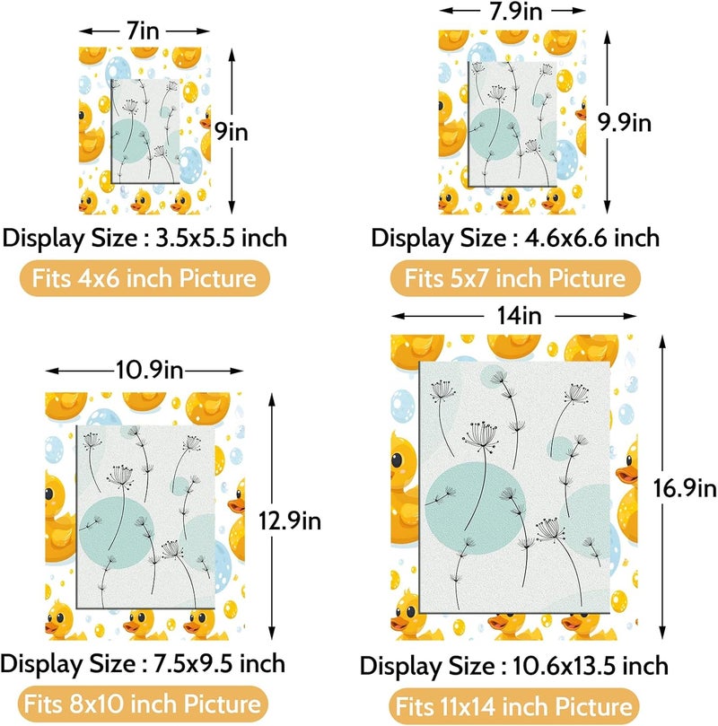 Rubber Duck 4x6 Picture Frame Yellow Blue Bubble Wooden Photo Frame for Wall or Tabletop Display Horizontal and Vertical - Image 2