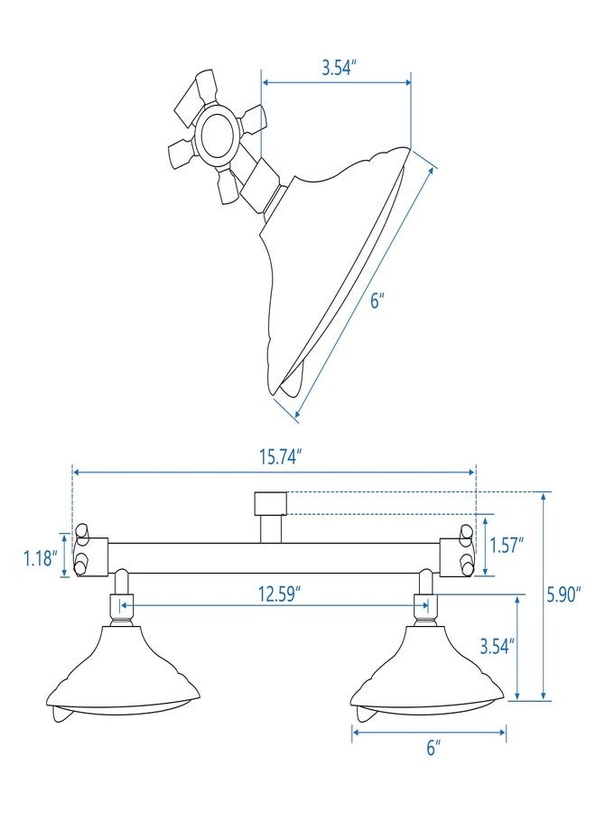 Proox Double Shower Head with Built-in Valve, High Pressure 6 Setting Dual Shower Head Design for Couple on Walk-in Bathroom or Single on Bathtub Bathroom - Brushed Nickel - Image 5