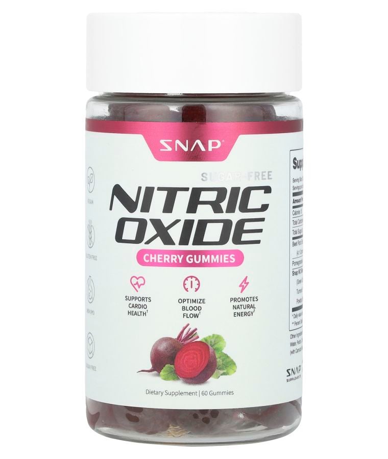 SNAP SUPPLEMENTS Nitric Oxide Gummies Cherry Sugar-Free 60 Gummies