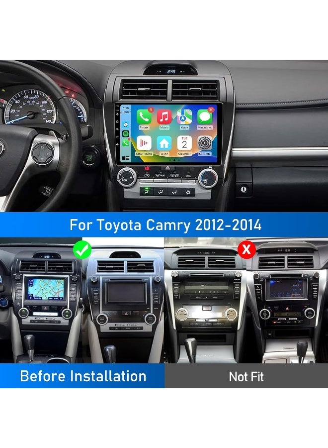 فيريكس شاشة ستيريو أندرويد لتويوتا كامري 2012-2014، ذاكرة 8GB رام + 128GB روم، شاشة لمس QLED مع أبل كاربلاي وأندرويد أوتو، ملاحة GPS، واي فاي، كاميرا خلفية AHD، واجهة سريعة - Image 2