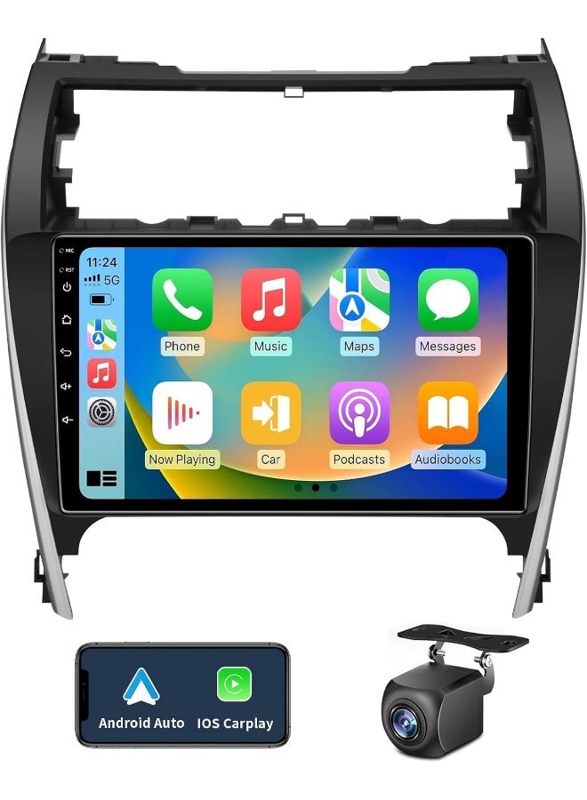 فيريكس شاشة ستيريو أندرويد لتويوتا كامري 2012-2014، ذاكرة 8GB رام + 128GB روم، شاشة لمس QLED مع أبل كاربلاي وأندرويد أوتو، ملاحة GPS، واي فاي، كاميرا خلفية AHD، واجهة سريعة - Image 1