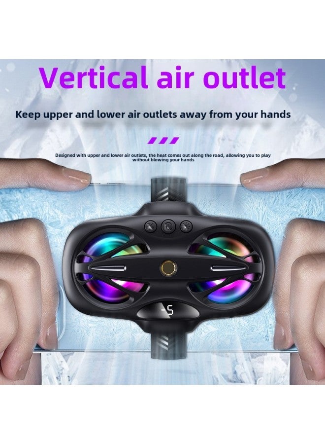 2024 Live Broadcast Auxiliary Three Windshield Switchable Dual-core Dual-fan Semiconductor Refrigeration Mobile Phone Radiator-Color:K12 Black + T13-2  - Image 3