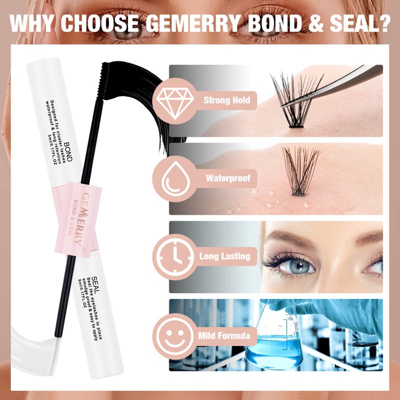 GEMERRY Lash Bond and Seal Waterproof Lash Cluster Glue for Eyelash Clusters - Long Retention 48-72 Hours - DIY Lash Extensions at Home - Image 3