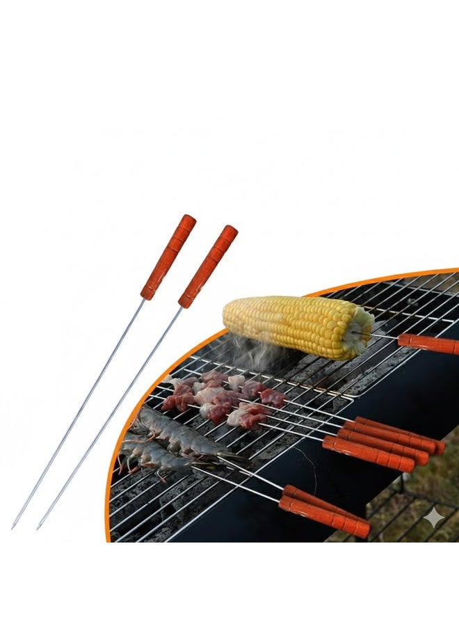 BEAKEY 12-piece BBQ skewer set with wooden handle - Image 2