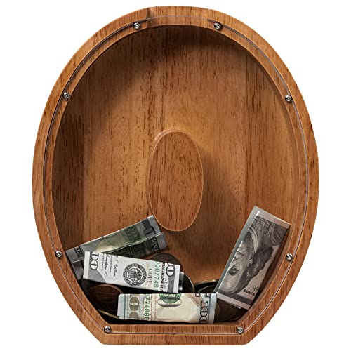 ladenk Piggy Bank for Kids Boys Girls Wooden Large Letter Piggy Bank Alphabet Money Bank with Initial O Coin Bank Fun Gifts for Birthday Christmas Festival Baby Shower - Image 5