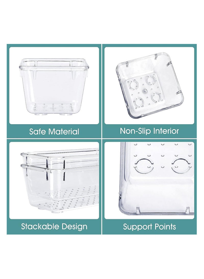 ليدين مجموعة منظم أدراج بلاستيكية شفافة 25 قطعة، 4 أحجام لمنظمات مقسم أدراج المكتب وصناديق تخزين للمكياج والمجوهرات والأدوات للمطبخ وغرفة النوم والحمام والمكتب (شفاف) - Image 2