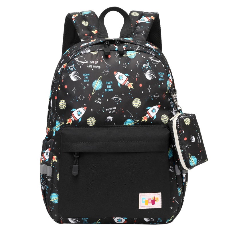 mygreen Preschool Backpack Kindergarten Little Kid Toddler School Backpacks for Boys and Girls with Chest Strap Rocket Black - Image 4