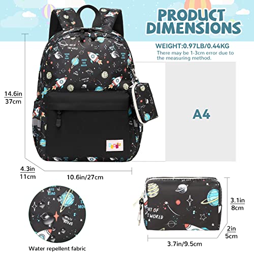 mygreen Preschool Backpack Kindergarten Little Kid Toddler School Backpacks for Boys and Girls with Chest Strap Rocket Black - Image 2