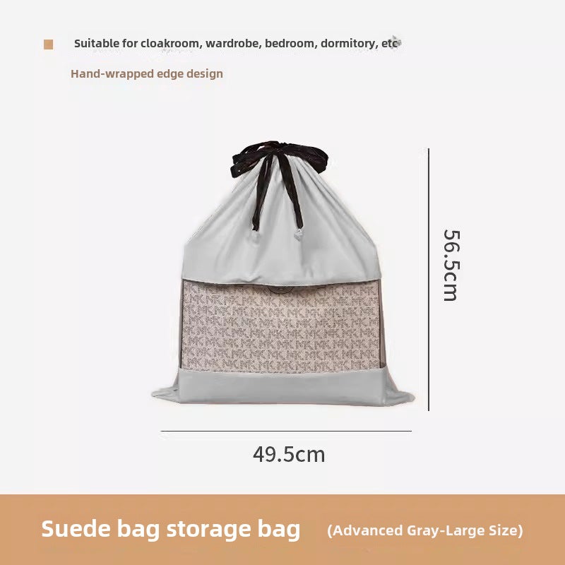 Suede Bag Dustproof Bag Luxury Bag Leather Bag Storage and Organization Bag Multi-purpose Storage Bag Moisture-proof Household [senior gray] thick suede storage bag-large