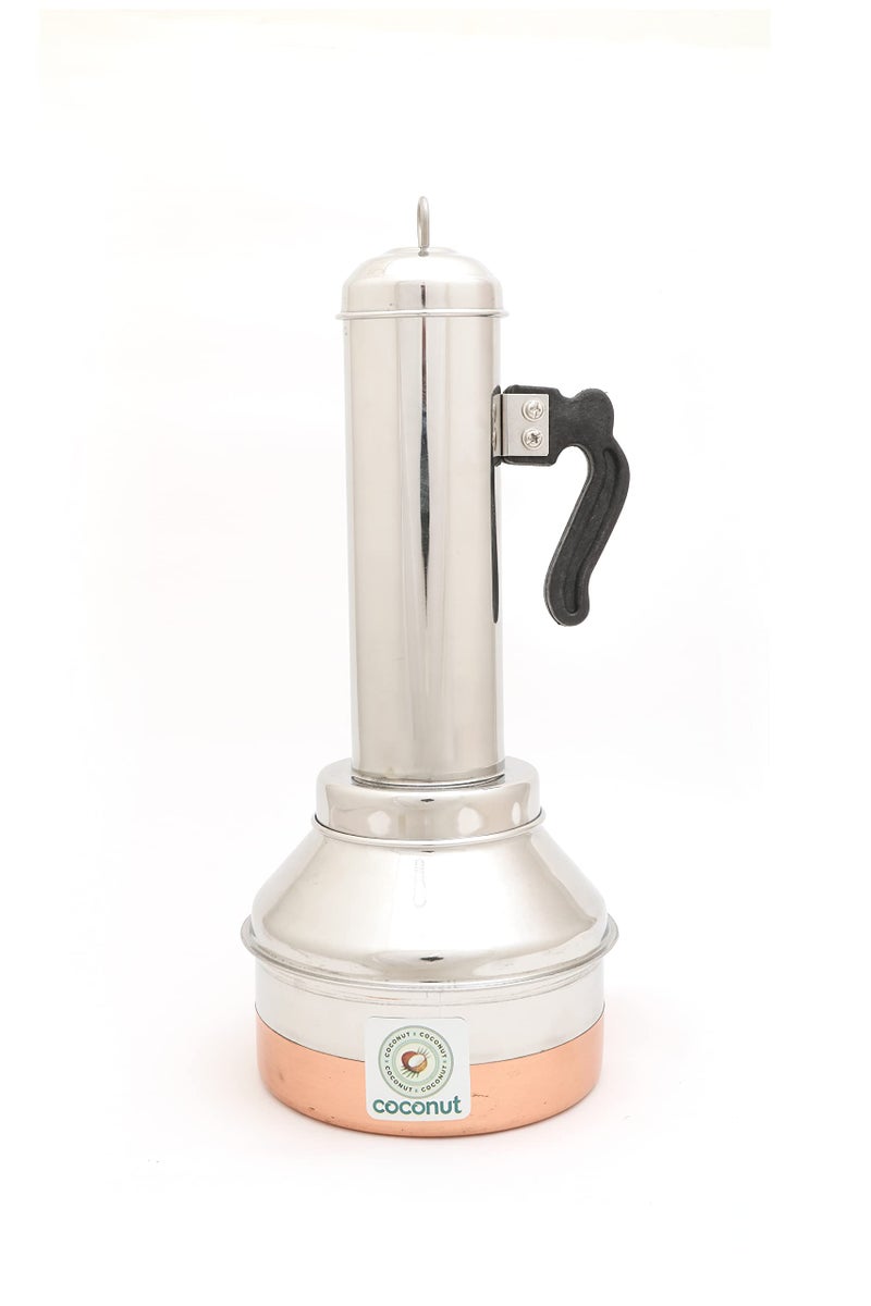Coconut Stainless Steel Copper Bottom Puttu Maker/Puttu Kodam with Lid - 1 Unit - 13.5 Inches - Image 2
