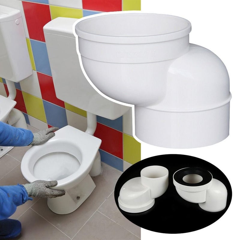 High Quality PVC Toilet Shifter Pipe 4.92 Inch Offset Flange Adapter Drain - Image 1