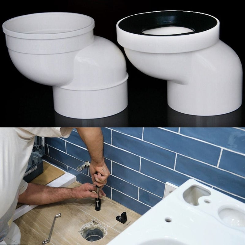 High Quality PVC Toilet Shifter Pipe 4.92 Inch Offset Flange Adapter Drain - Image 2