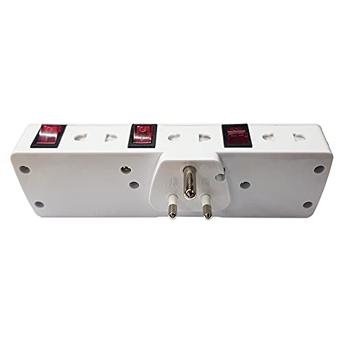 MX Cordless Extension Board with Individual Switch Multi Plug Socket with 2 pin + 3 pin Universal sockets - 6 Outlet with Safety Shutter Protection Surge Protection 6 Amp for HomeOfficeElectronics - Image 3