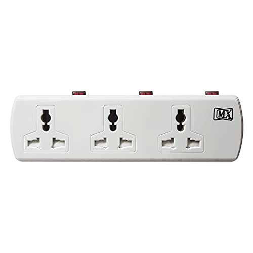 MX Cordless Extension Board with Individual Switch Multi Plug Socket with 2 pin + 3 pin Universal sockets - 6 Outlet with Safety Shutter Protection Surge Protection 6 Amp for HomeOfficeElectronics - Image 1