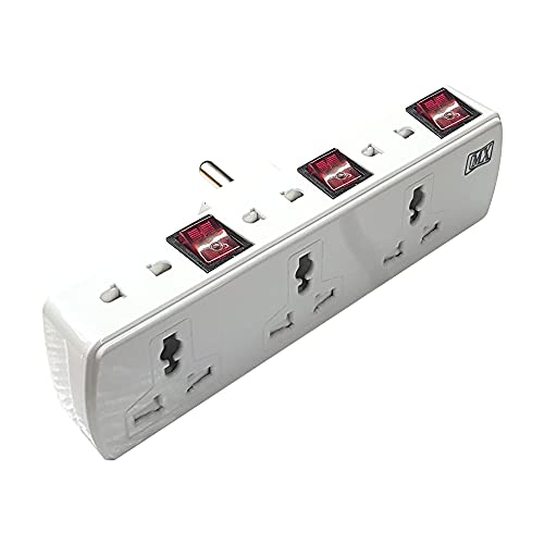 MX Cordless Extension Board with Individual Switch Multi Plug Socket with 2 pin + 3 pin Universal sockets - 6 Outlet with Safety Shutter Protection Surge Protection 6 Amp for HomeOfficeElectronics - Image 2