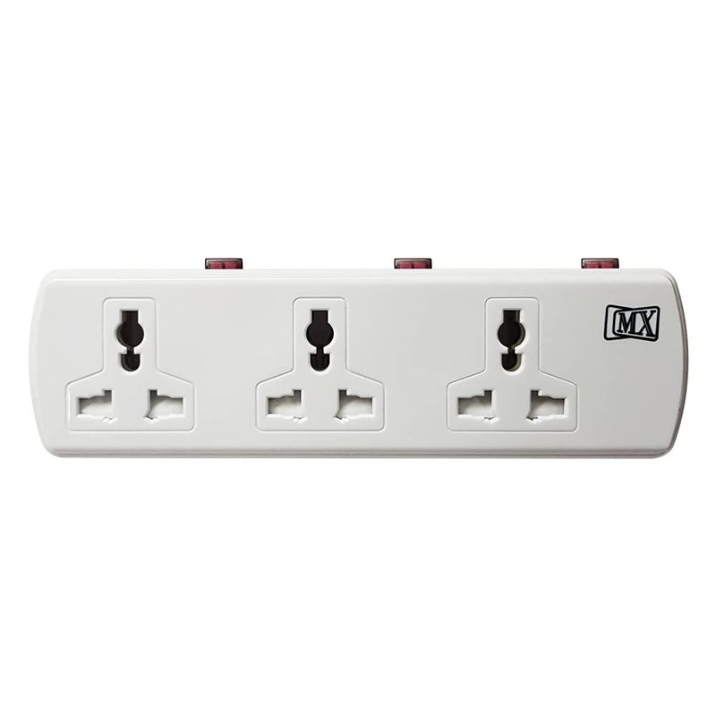 MX Cordless Extension Board with Individual Switch Multi Plug Socket with 2 pin + 3 pin Universal sockets - 6 Outlet with Safety Shutter Protection Surge Protection 6 Amp for HomeOfficeElectronics - Image 4