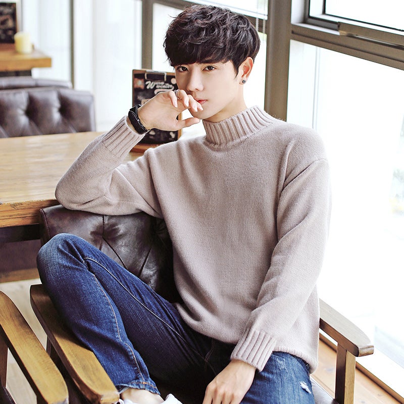 Half Turtleneck Men'S Sweater 2018 Korean Slim Fit Tide Young Student Sweater Men'S Sweater - Image 5