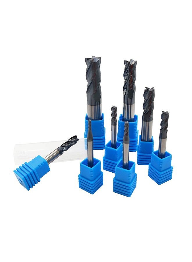 Home of quality tools CNC End Mill Set, Carbide Tungsten Steel 4 Fultes Milling Cutter, Router Bits Rotary Bits Tool Straight Shank 2-12mm 8pcs - Image 2
